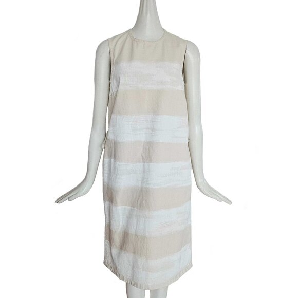 MARNI BEIGE STRIPED DENIM DRESS (40) - Picture 1 of 10